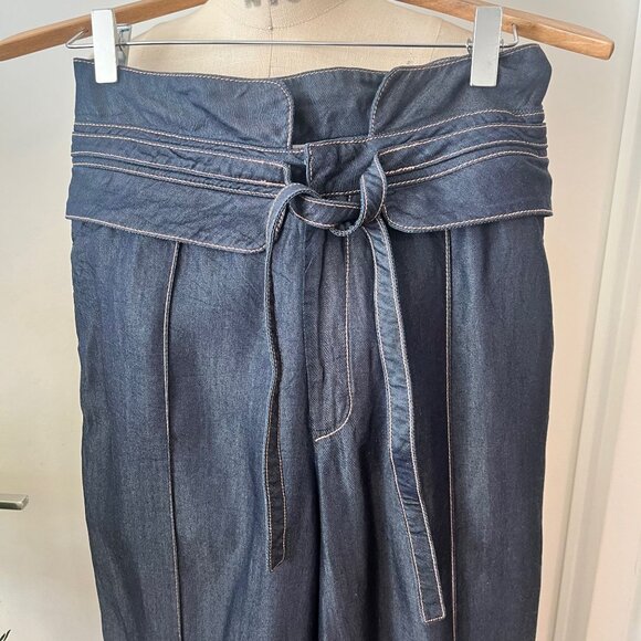 PINKFILOSOFY Wide Leg Belted Tencel Jeans Size Small - Picture 3 of 8